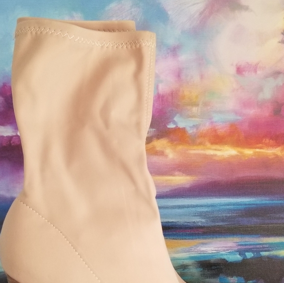 Cape Robbin Nude Lycra Heeled Ankle Boot - Picture 2 of 6
